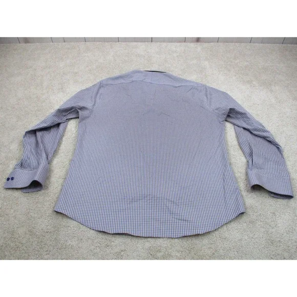 Twillory Shirt Mens Extra Large Tailored 17.5 36 37 Orange Blue Check Button Up - Picture 7 of 12